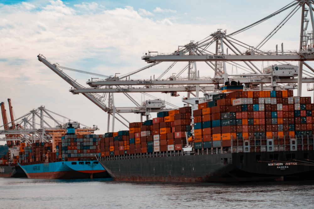 Container-Ship at the port