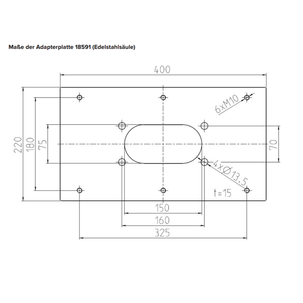 Mennekes Adapterplatte Edelstahlsäule Skizze