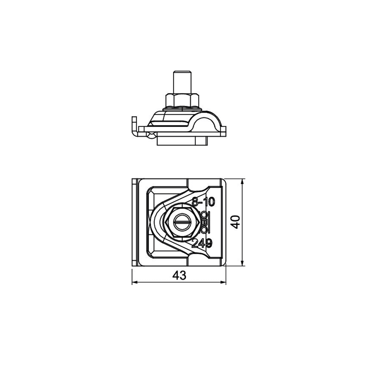 OBO Erdungsklemme 5051520 technische Zeichnung