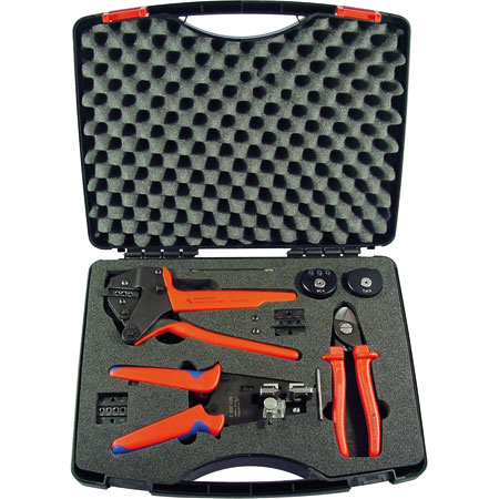 MC4 tool case, press / wire stripper