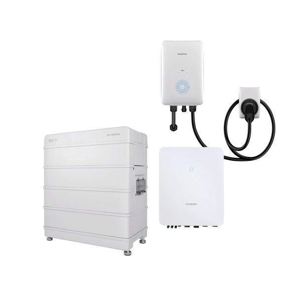 Sungrow 3-phase solution with 10 kVA – 20 inverter, EV charger and 12.8 kWh storage system